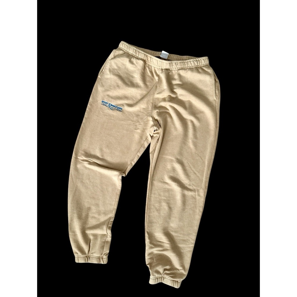 Nike Sportswear Sport & Sanctuary Club Jogger Sweatpants Sz XL Tan Blue Logo
